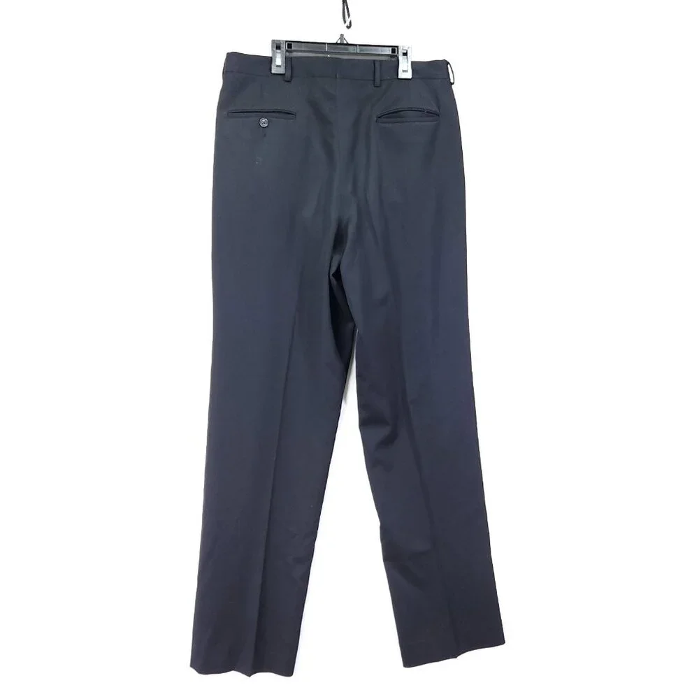 Corbin Pleated Men Dress Pant 32x33 Black With Pockets Winston International